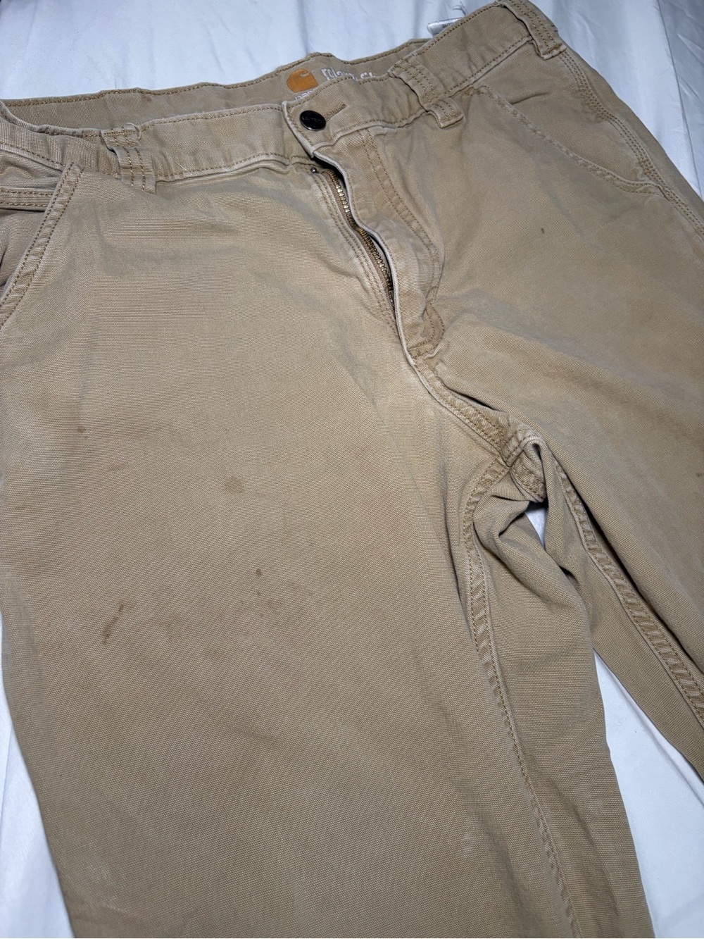Carhartt Khaki Work Chinos - Straight Leg